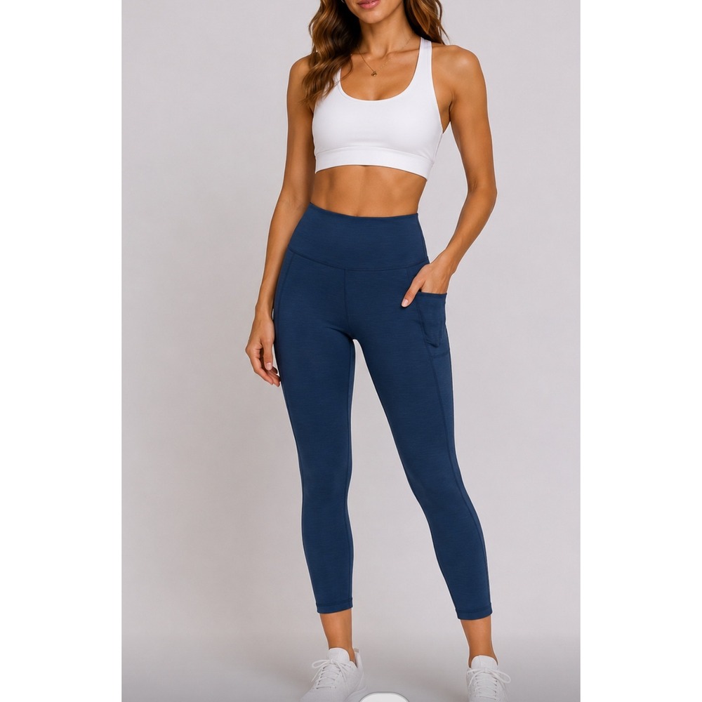 Sweaty Betty Super Sculpt 7/8 High Waisted Yoga Leggings Blue Space Dye XL 24in